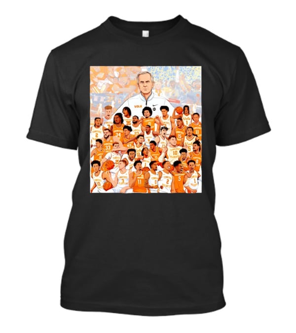 Tennessee Volunteers Basketball Team Illustration Coach Vols Players T-Shirt
