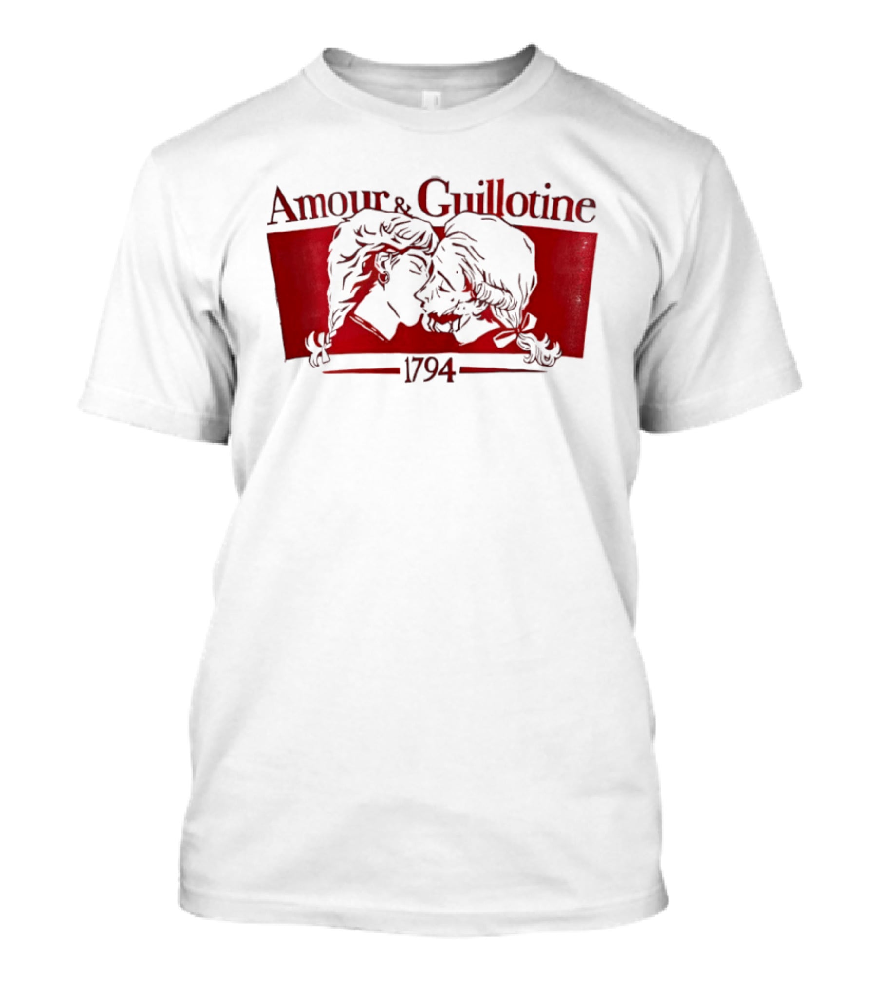 Amour And Guillotine 1794 Romantic Revolution Embrace T-Shirt