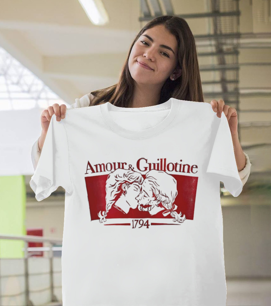 Amour And Guillotine 1794 Romantic Revolution Embrace T-Shirt