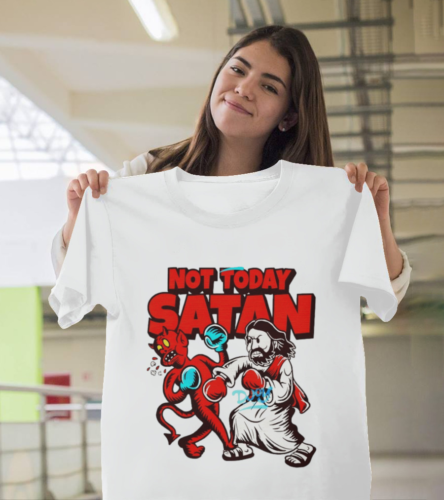 Not Today Satan God Versus Devil Boxing Match T-Shirt