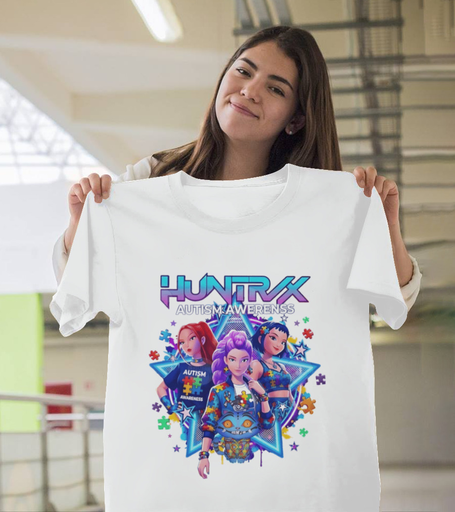 Huntrix Autism Awareness Demon Hunter K Pop Puzzle Star 2026 T-Shirt