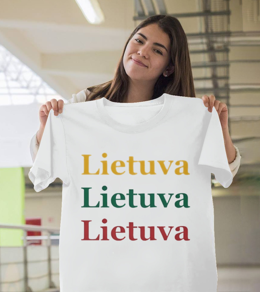 Lietuva Tricolor Text Bold Lithuania T-Shirt