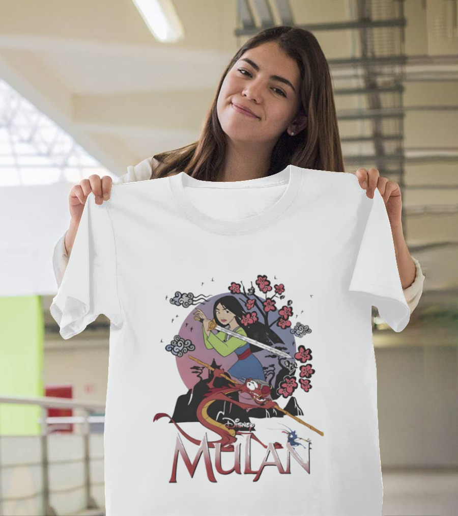 Disney Mulan Mushu Cherry Blossom Scene T-Shirt