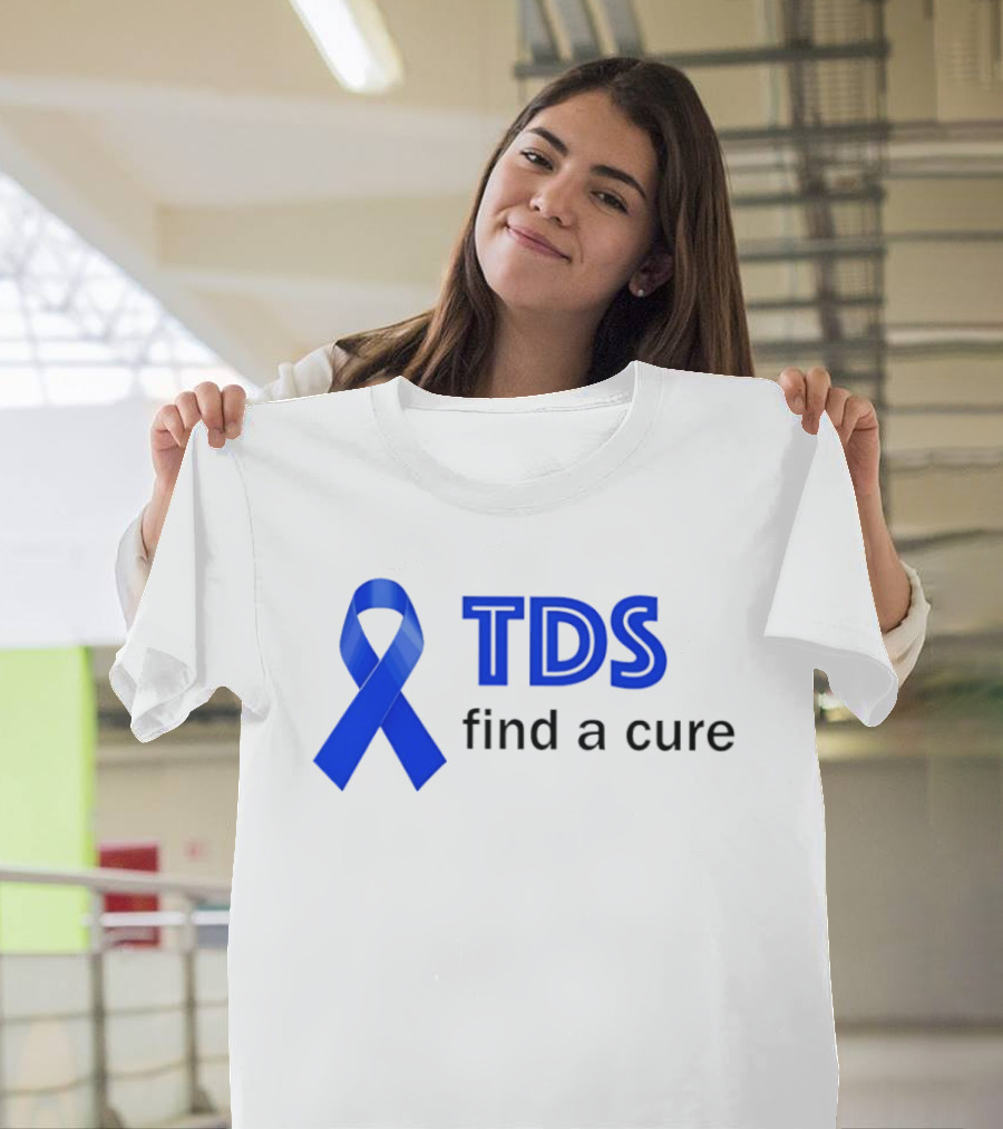 TDS Find A Cure Blue Ribbon Awareness T-Shirt