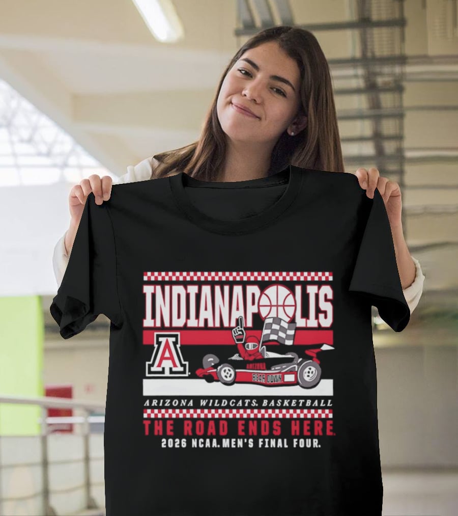 Arizona Wildcats Basketball Indianapolis 2001 NCAA Men's Final Four The Road Ends Here T-Shirt