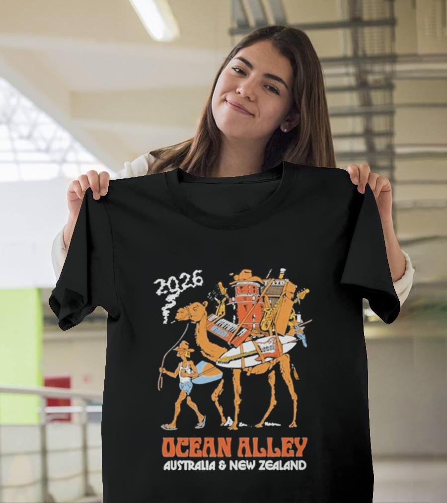 2026 Ocean Alley Australia New Zealand Camel Tour T-Shirt