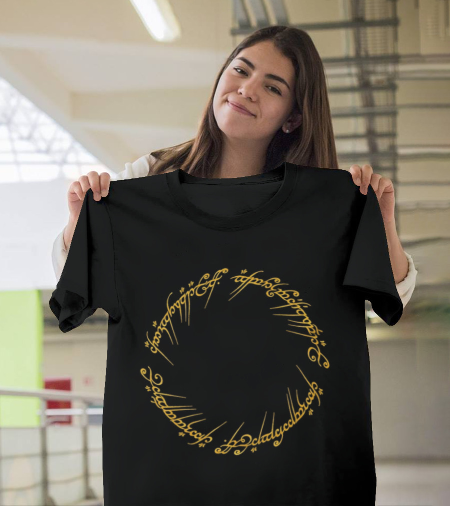 Elvish Script Ring Inscription One Ring To Rule Them All T-Shirt