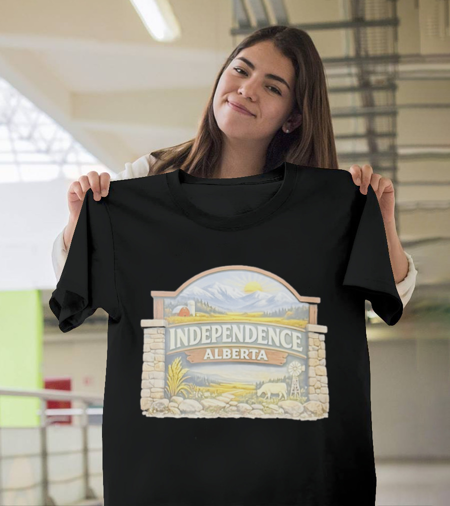 Independence Alberta Rural Landscape Sign Farm Scene T-Shirt