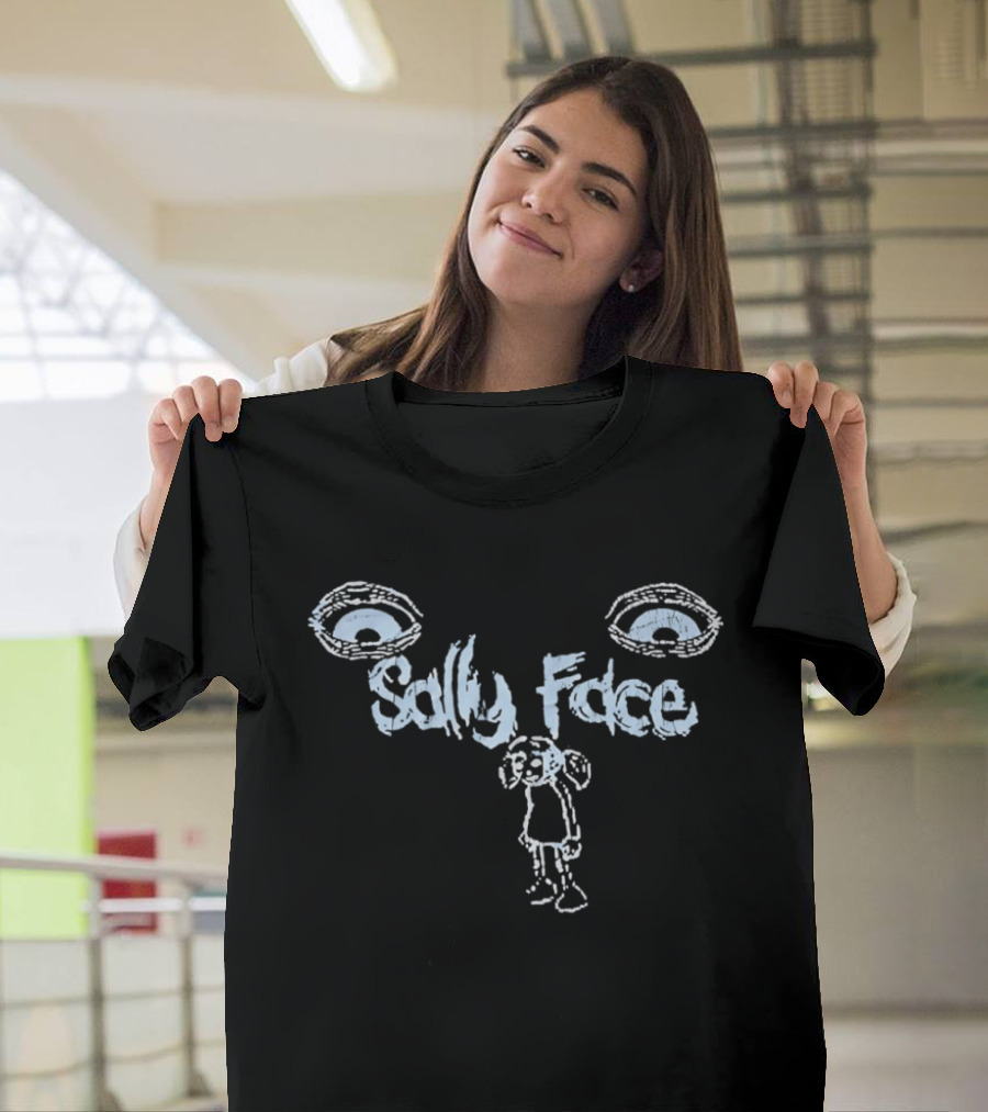 Sally Face Eyes Blue Sketch T-Shirt