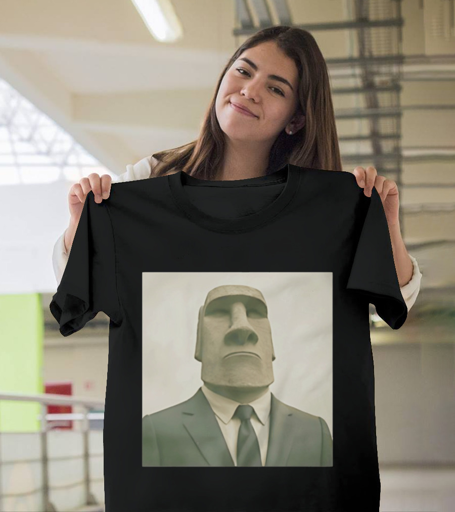 Moai Statue Wearing Business Suit T-Shirt