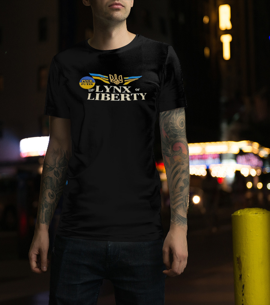 Lynx Of Liberty Ukraine Trident Wings And Anti Putin T-Shirt