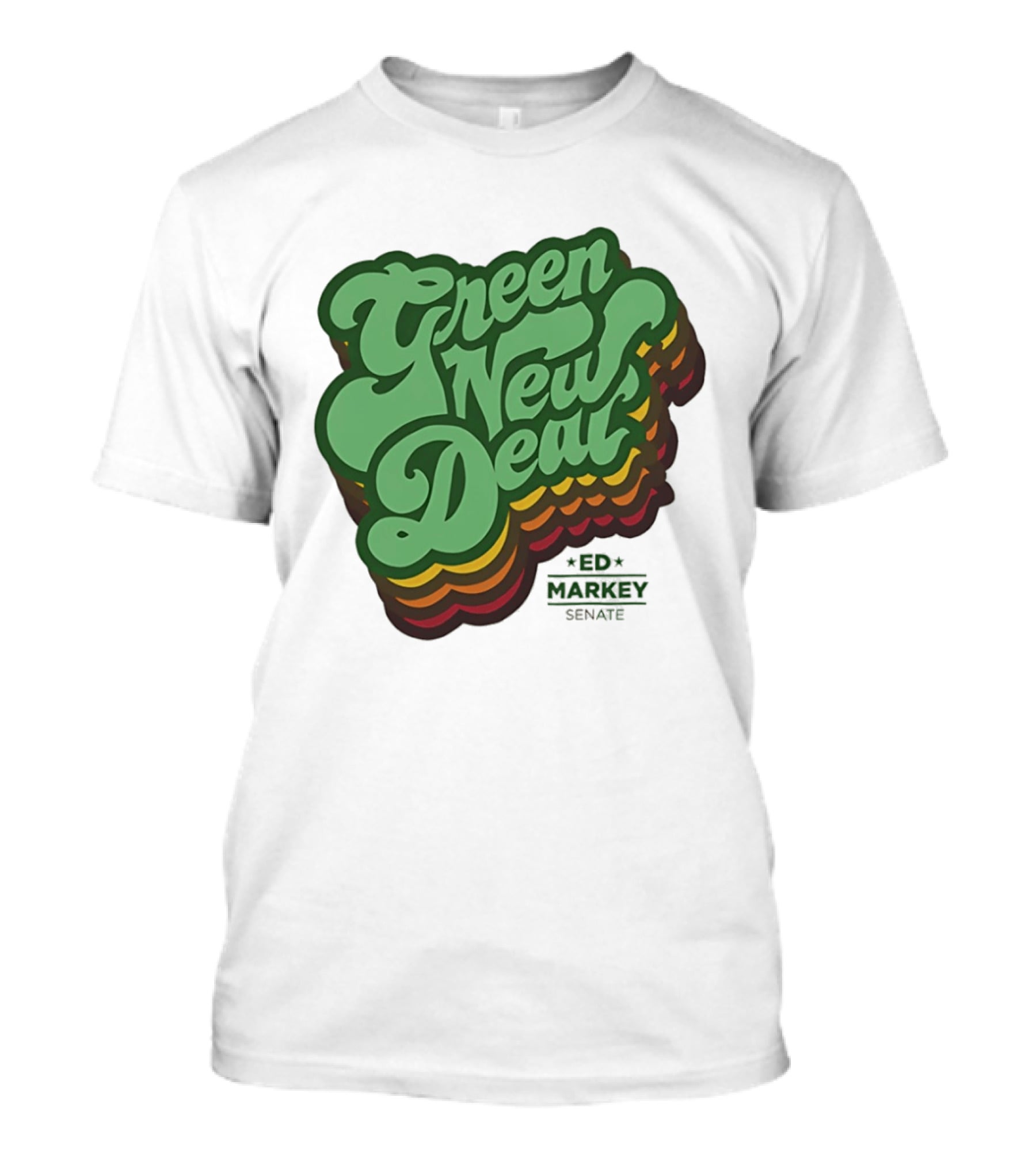 Green New Deal Ed Markey Senate Retro Font T-Shirt