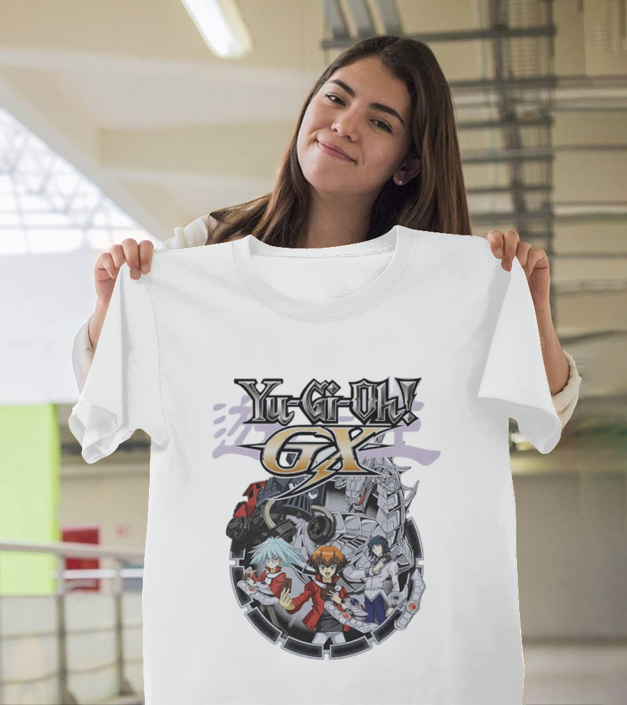 Yu Gi Oh GX Anime Characters With Duel Disk And Monsters T-Shirt