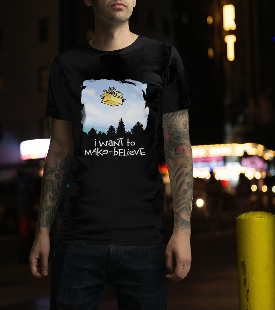 I Want To Mako Believe Calvin And Hobbes Inspired Flying Box Adventure T-Shirt