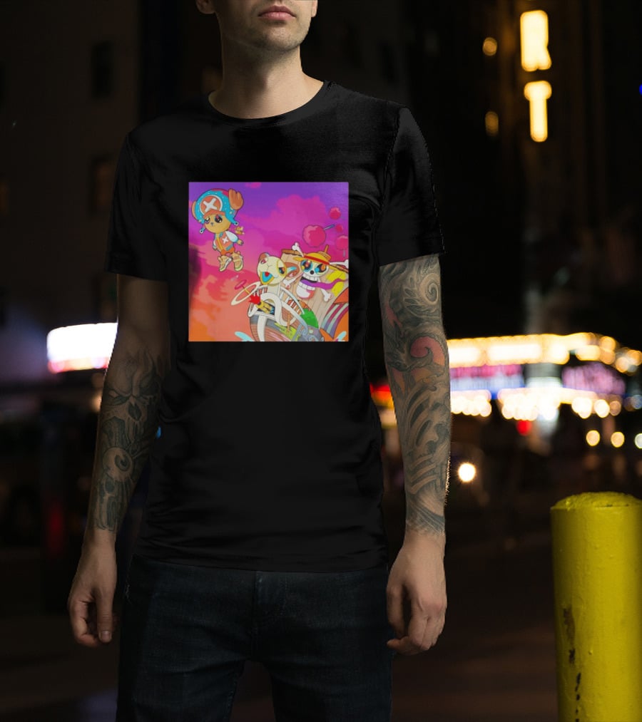 Choppers One Piece Graduation Colorful Adventure Scene T-Shirt