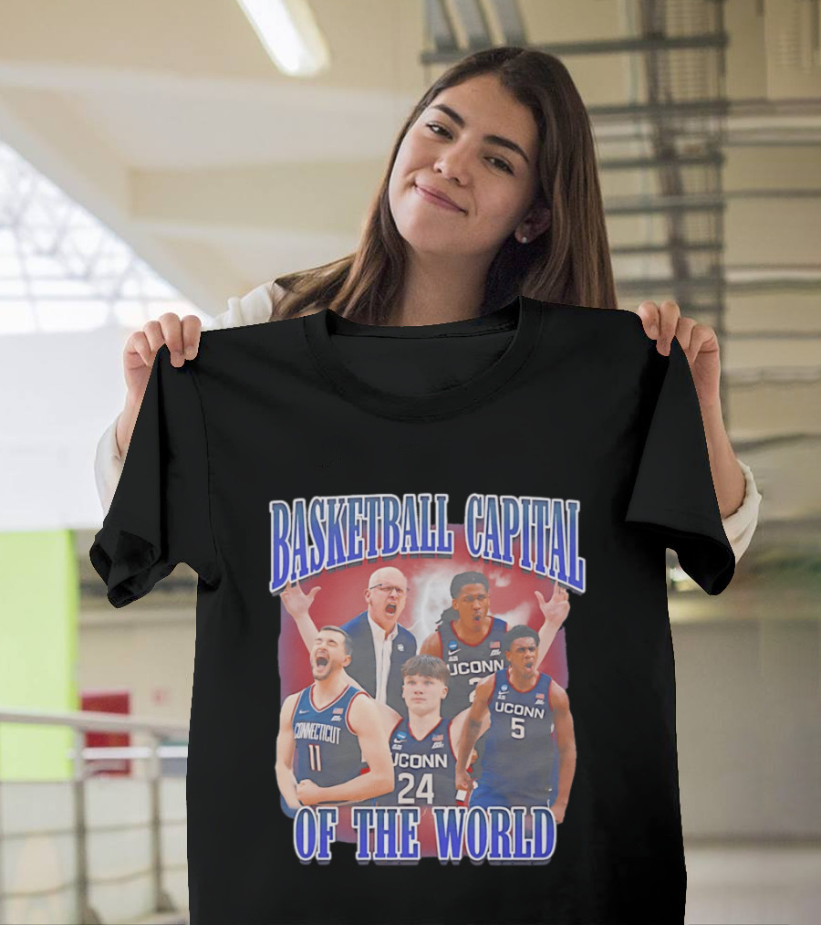 UConn Huskies Basketball Capital Of The World Dan Hurley Players T-Shirt