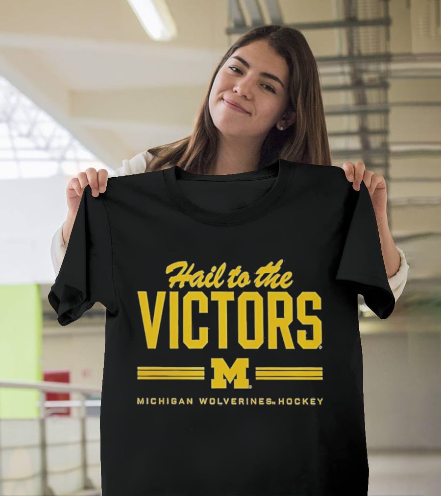 Michigan Wolverines Hockey Hail To The Victors M T-Shirt