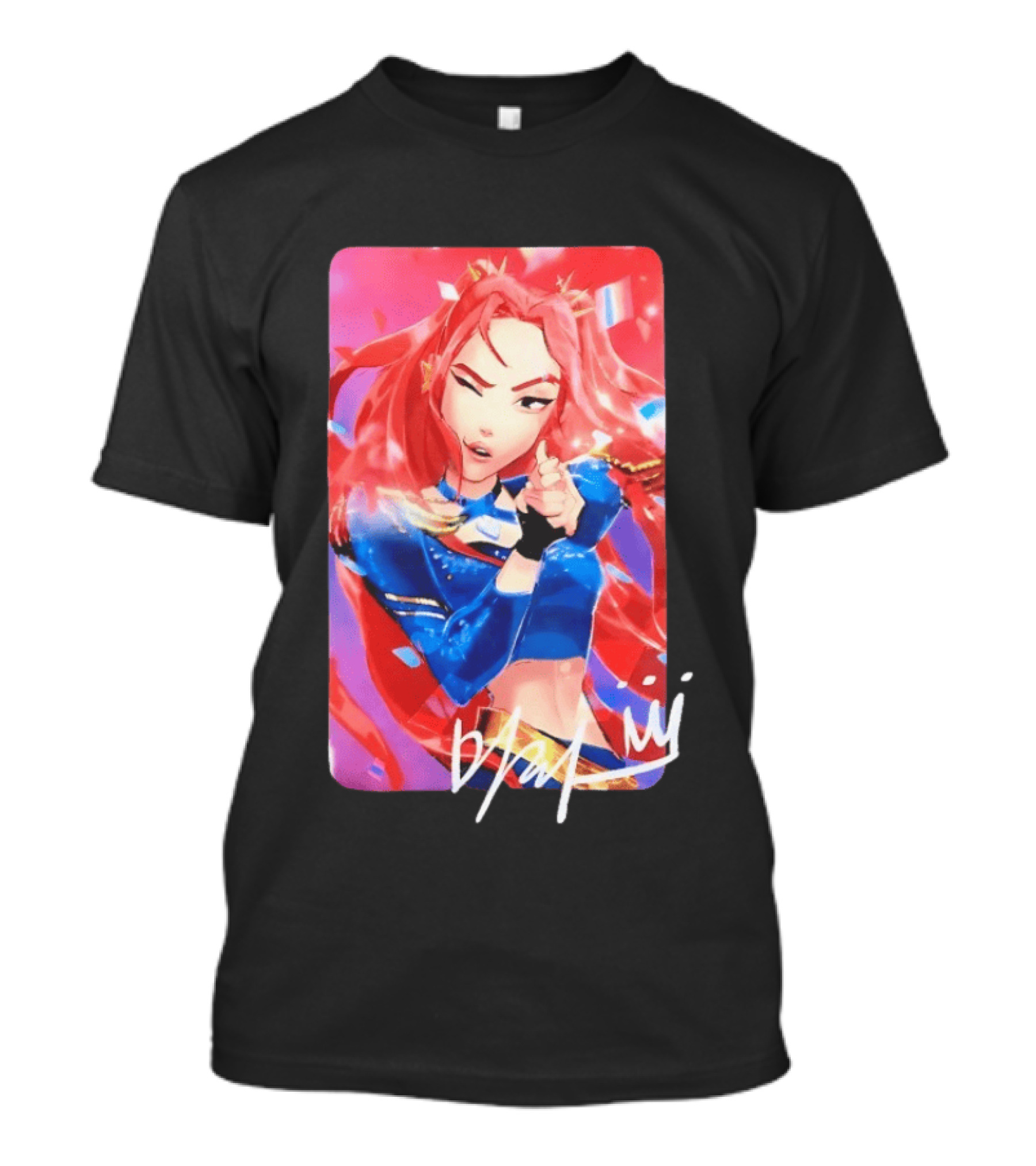 Mira KPop Demon Hunters HUNTR X Dance Performance Red Blue Outfit T-Shirt