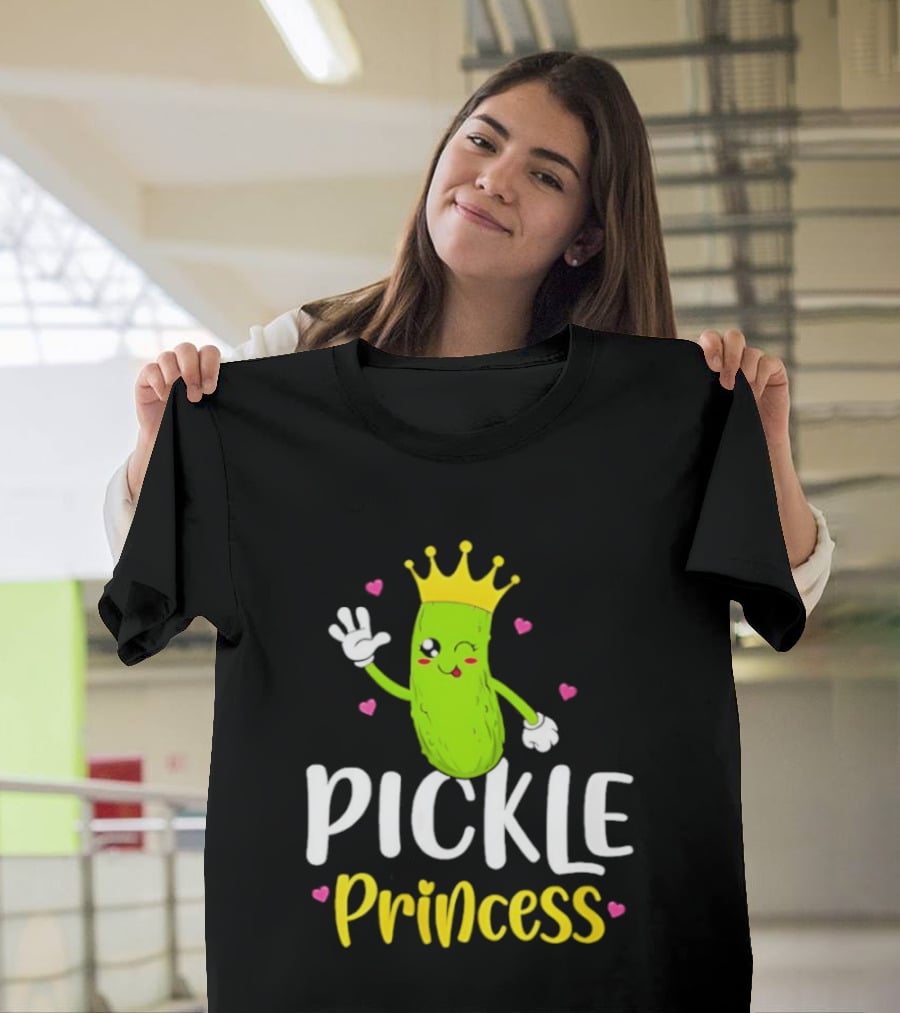 Pickle Princess Crown Cute Fun Cartoon T-Shirt
