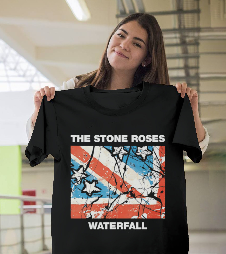 The Stone Roses Waterfall Flag Stars Union Jack T-Shirt