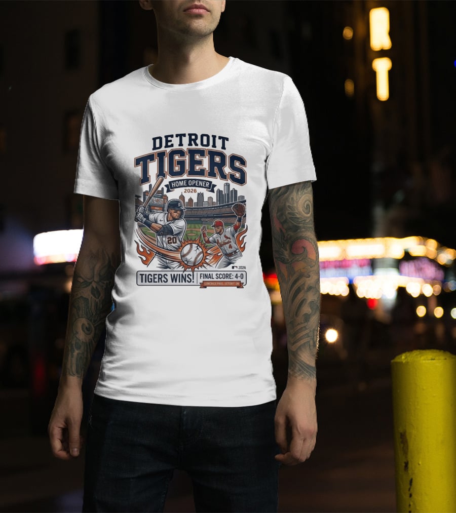 Detroit Tigers Home Opener 2026 Cardinals Final Score 4 0 T-Shirt