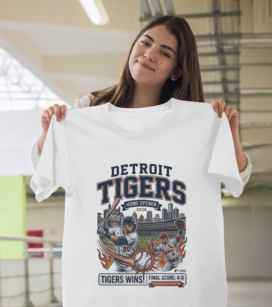 Detroit Tigers Home Opener 2026 Cardinals Final Score 4 0 T-Shirt