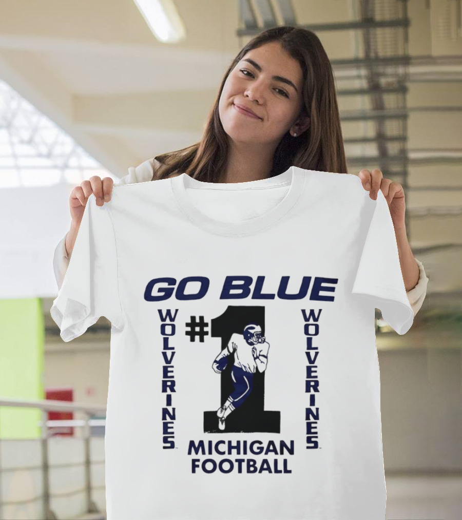 Michigan Wolverines #1 Football Go Blue T-Shirt