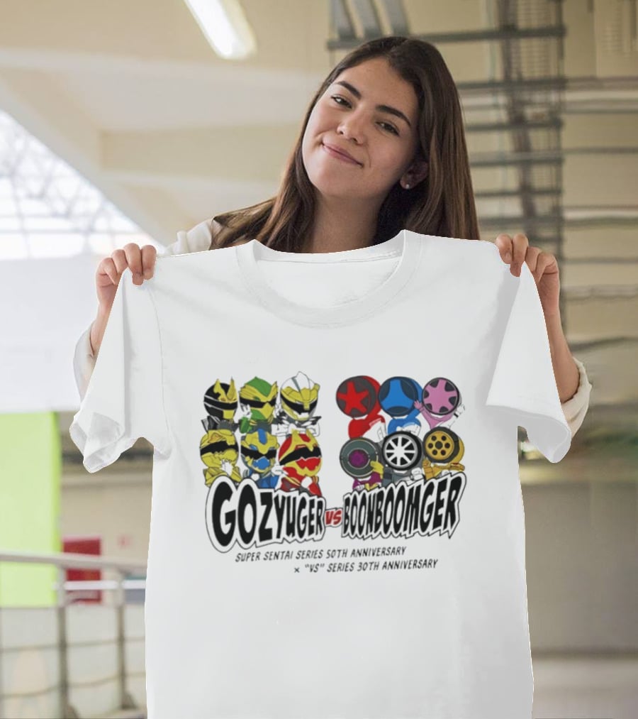 Gozyuger Vs Boonboomger Super Sentai Series 50th Anniversary Celebration Characters T-Shirt