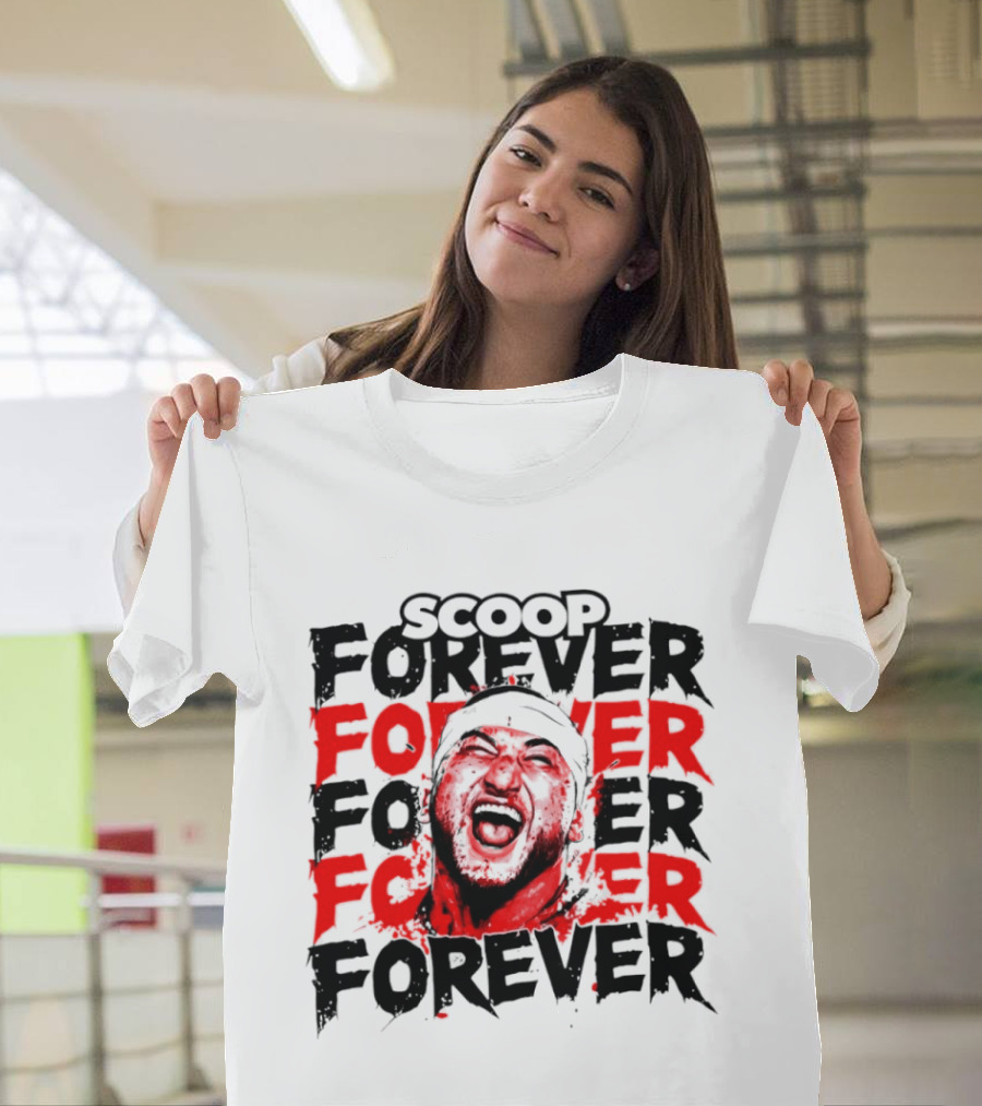 Scoop Forever Forever Text With Energetic Face T-Shirt