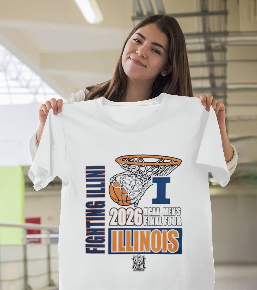 Fighting Illini 2026 NCAA Men's Final Four Illinois Basketball Net T-Shirt