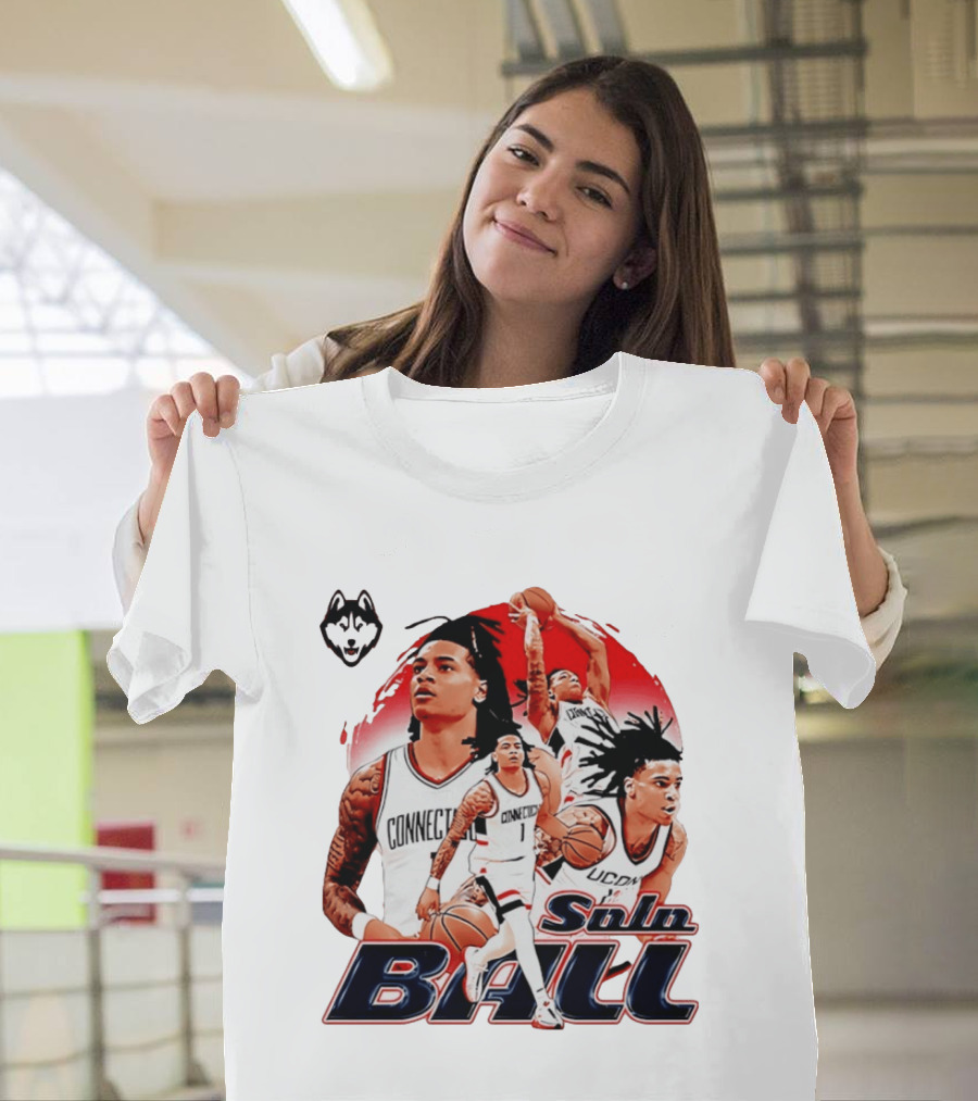 UConn Huskies Solo Ball Connecticut Men's Basketball Collage T-Shirt
