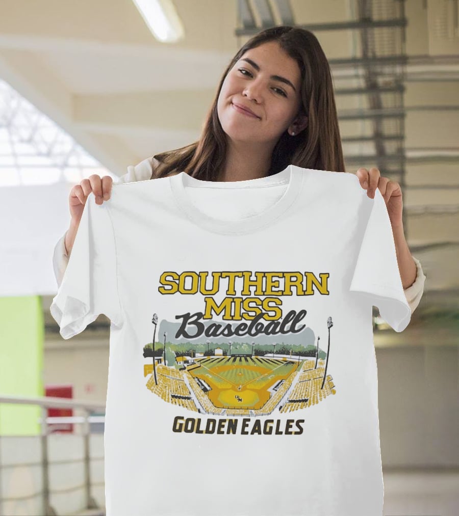 Southern Miss Baseball Golden Eagles Stadium Scene T-Shirt