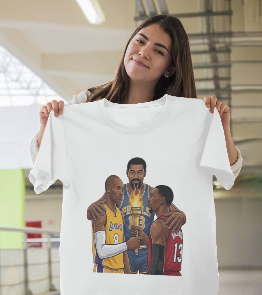 Wilt Chamberlain Kobe Bryant Lakers Bam Adebayo Miami Heat Passing The Torch T-Shirt