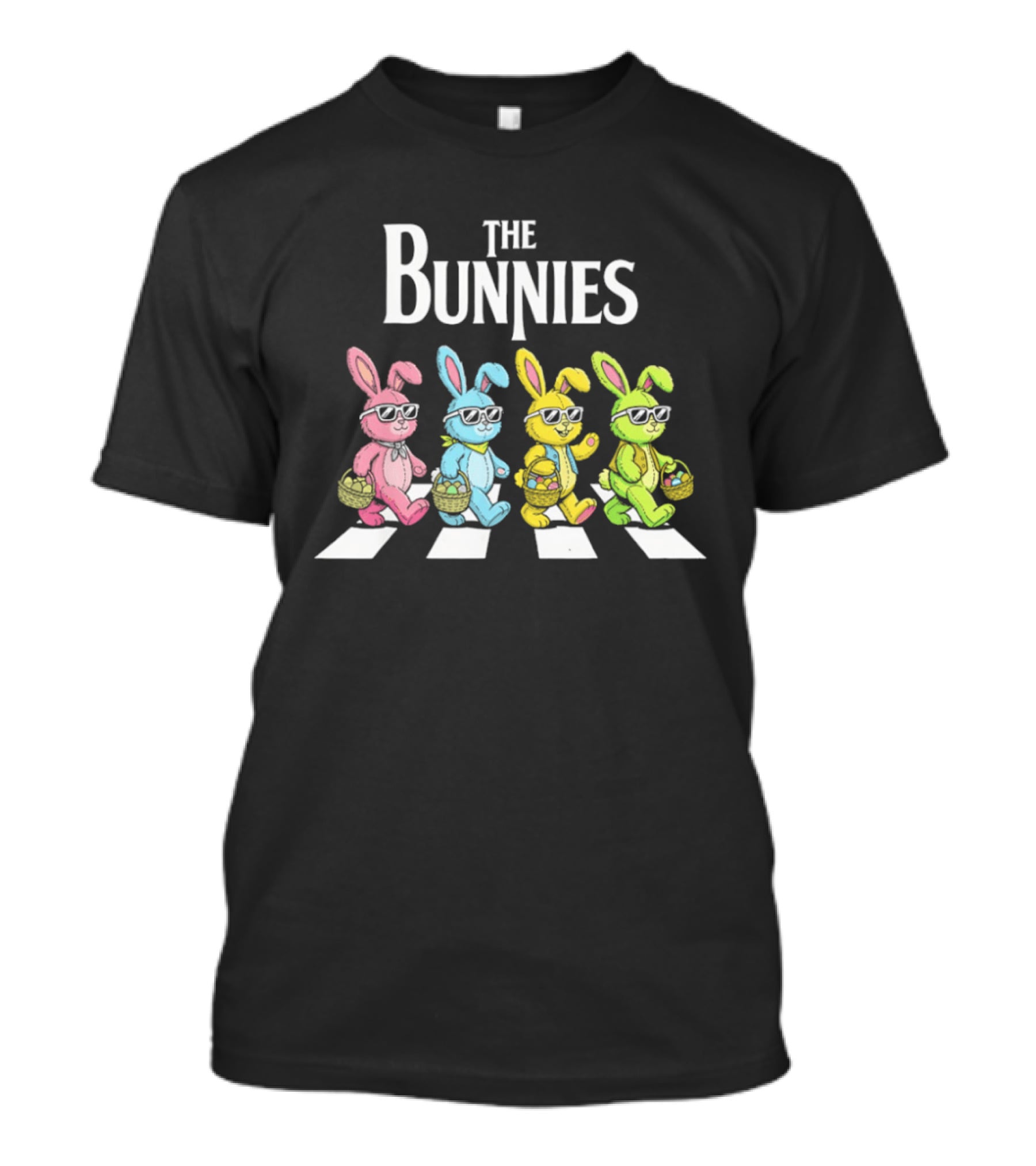 The Bunnies Walking Across Abbey Road In Colorful Sunglasses T-Shirt