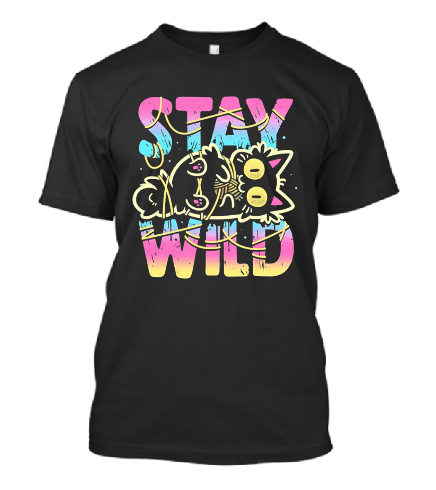 Stay Wild Wrapped In Chaos Cat Bound In Nonsense Blessed With Menace T-Shirt