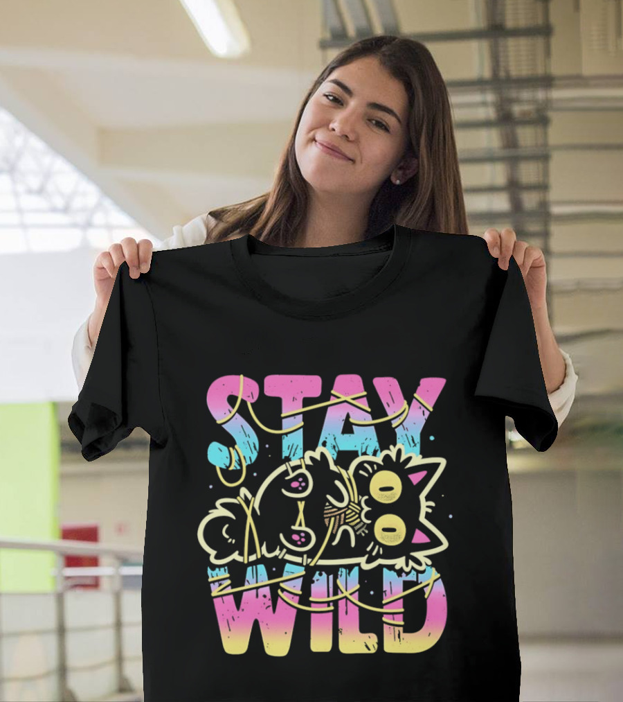 Stay Wild Wrapped In Chaos Cat Bound In Nonsense Blessed With Menace T-Shirt
