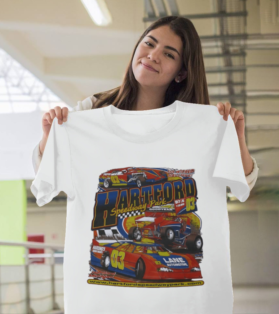 Hartford Speedway Park The Wicked Half Mile Lane Automotive Racing 03 T-Shirt
