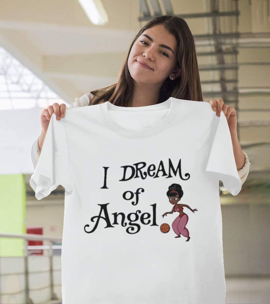 I Dream Of Angel Reese 5 Atlanta Dream WNBA Basketball Character Dribbling T-Shirt
