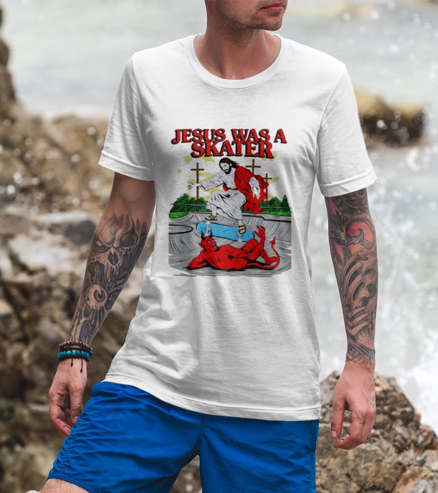 Jesus Was A Skater Vs. Devil Skatepark Showdown T-Shirt