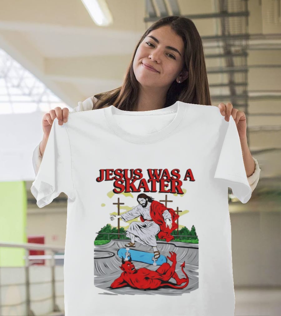 Jesus Was A Skater Vs. Devil Skatepark Showdown T-Shirt