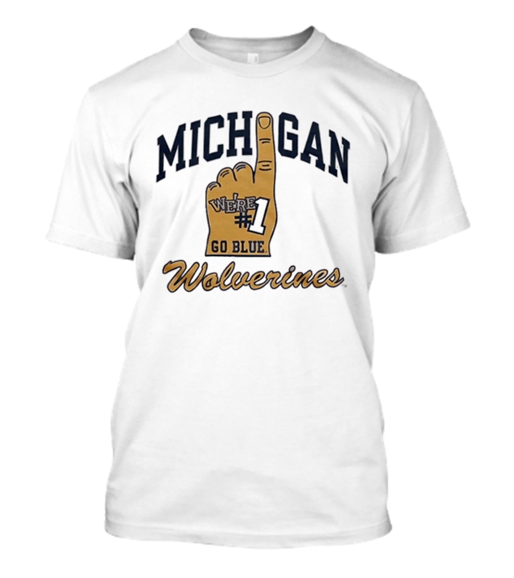 Michigan Wolverines Number One Foam Finger Go Blue T-Shirt