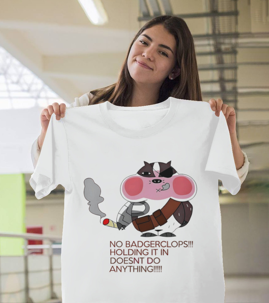 No Badgerclops Holding It In Doesn't Do Anything Smoking Cartoon T-Shirt