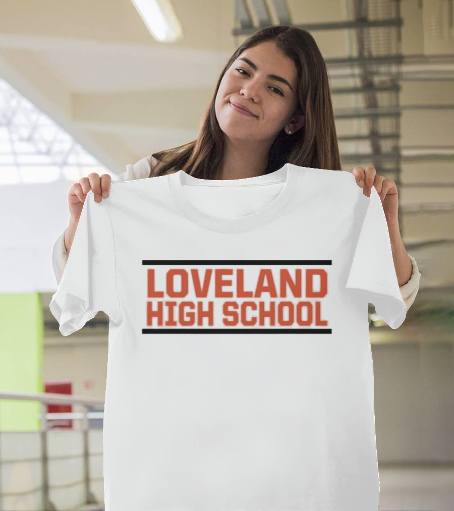 Loveland High School Red Lettering Bold Block T-Shirt