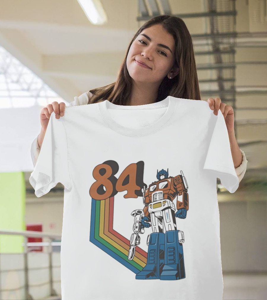 Optimus Prime 84 Retro Transformers Rainbow T-Shirt
