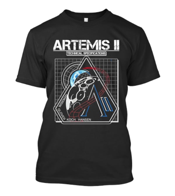 Artemis II NASA Mission Patch Wiseman Glover Koch Hansen T-Shirt