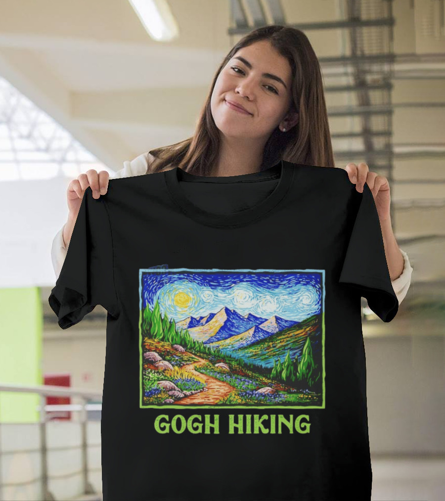 Van Gogh Starry Night Hiking Adventure T-Shirt