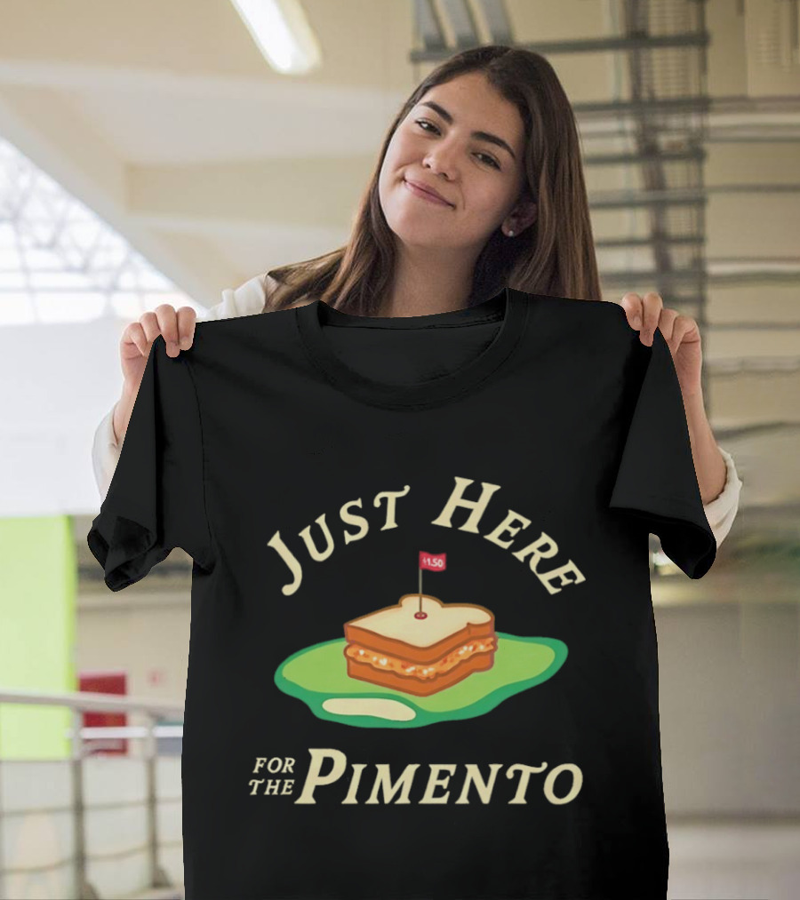 Just Here For The Pimento Sandwich Golf Course Flag T-Shirt