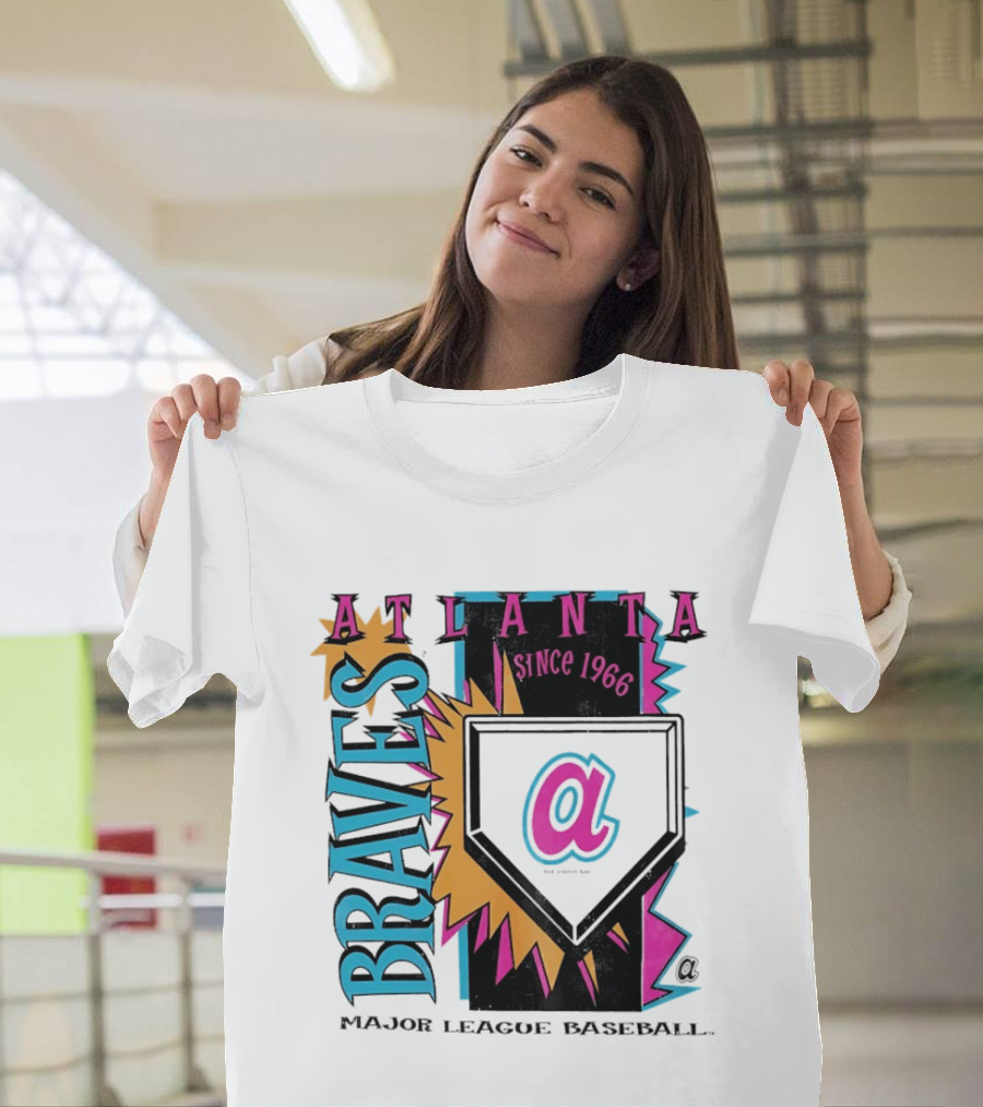 Atlanta Braves Major League Baseball Cooperstown Neon Field Since 1966 T-Shirt