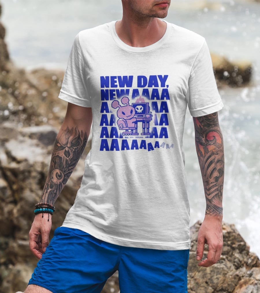 New Day New AAAAA Bunny Computer Screen T-Shirt