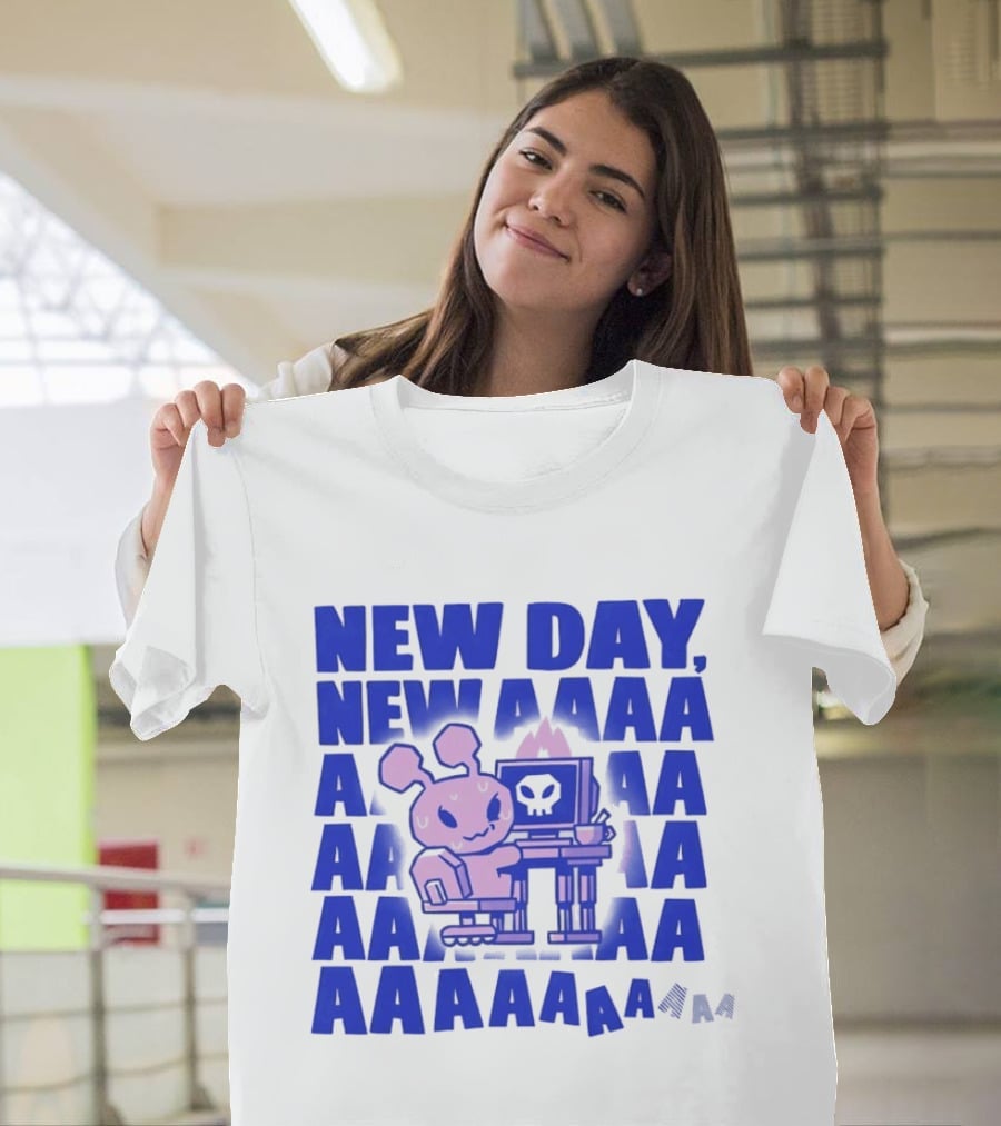 New Day New AAAAA Bunny Computer Screen T-Shirt